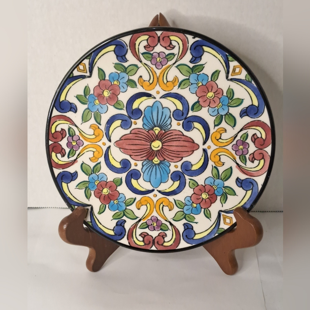 Vintage Spanish Wall Plate, Ceramar Studio Pottery, Spanish kitchen.